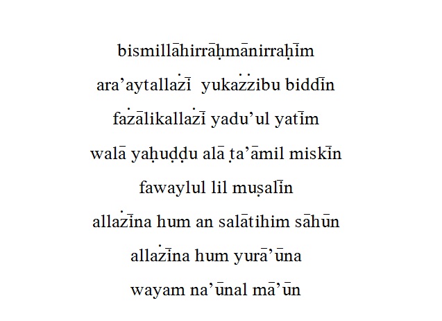 Detail Surat Al Ma Un Ayat 1 7 Latin Nomer 34