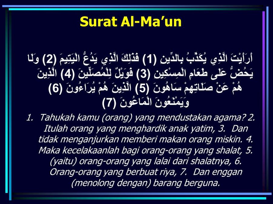 Detail Surat Al Ma Un Ayat 4 5 Nomer 21