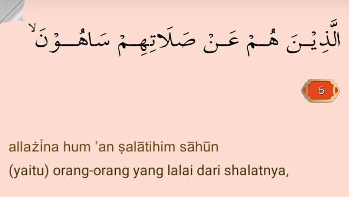 Detail Surat Al Ma Un Ayat 4 5 Nomer 32