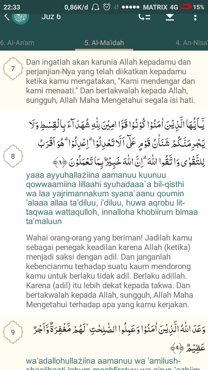 Detail Surat Al Maidah 5 8 Nomer 15