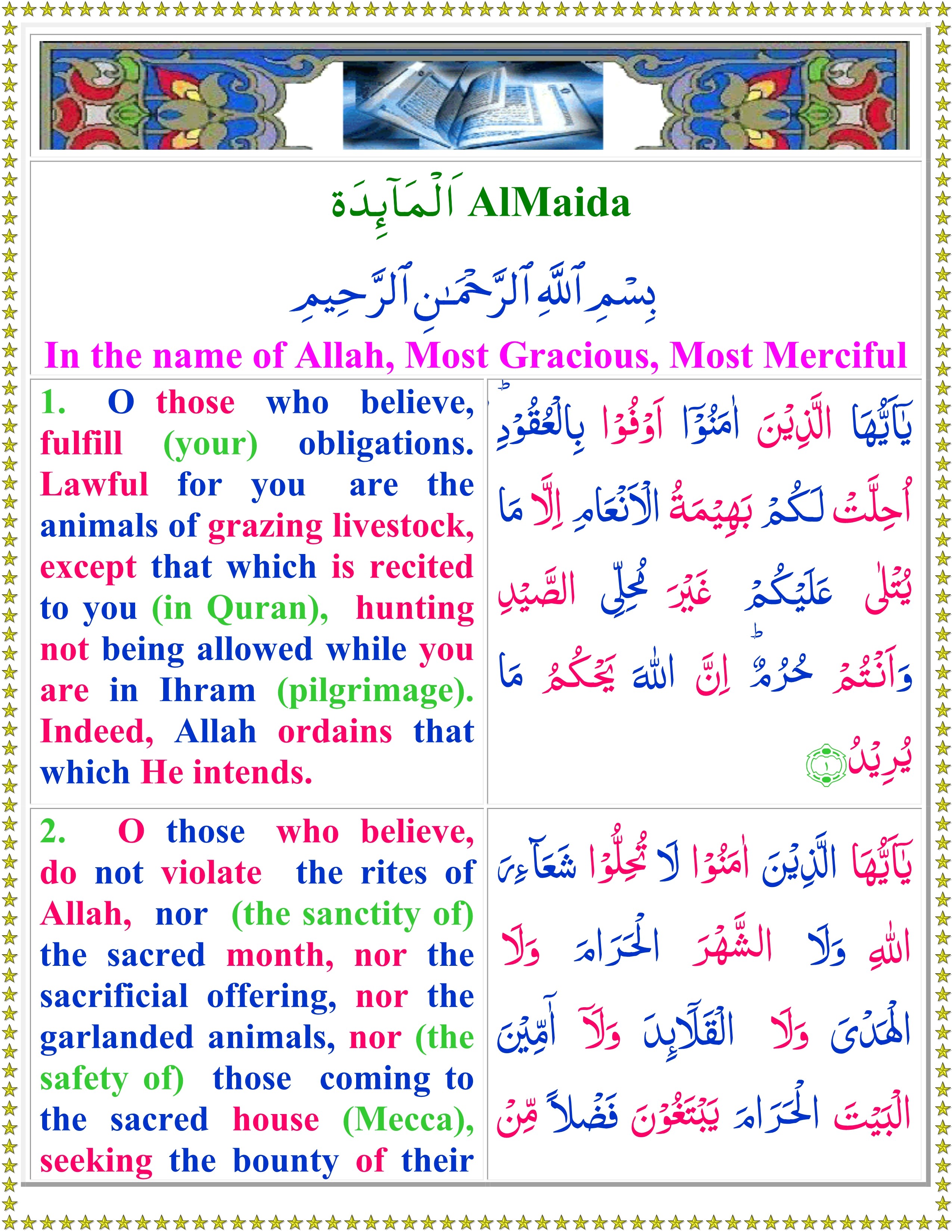 Detail Surat Al Maidah Ayat 2 3 Nomer 50