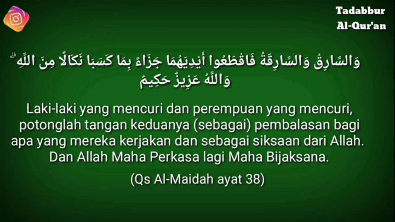 Surat Al Maidah Ayat 38 - KibrisPDR