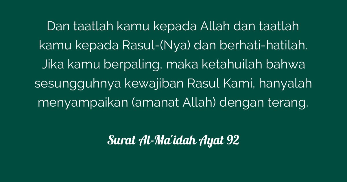 Detail Surat Al Maidah Ayat 92 Nomer 30