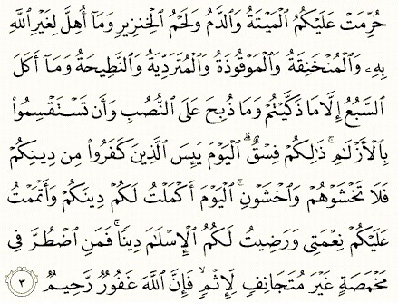 Detail Surat Al Maidah Ayat Ke 3 Nomer 23