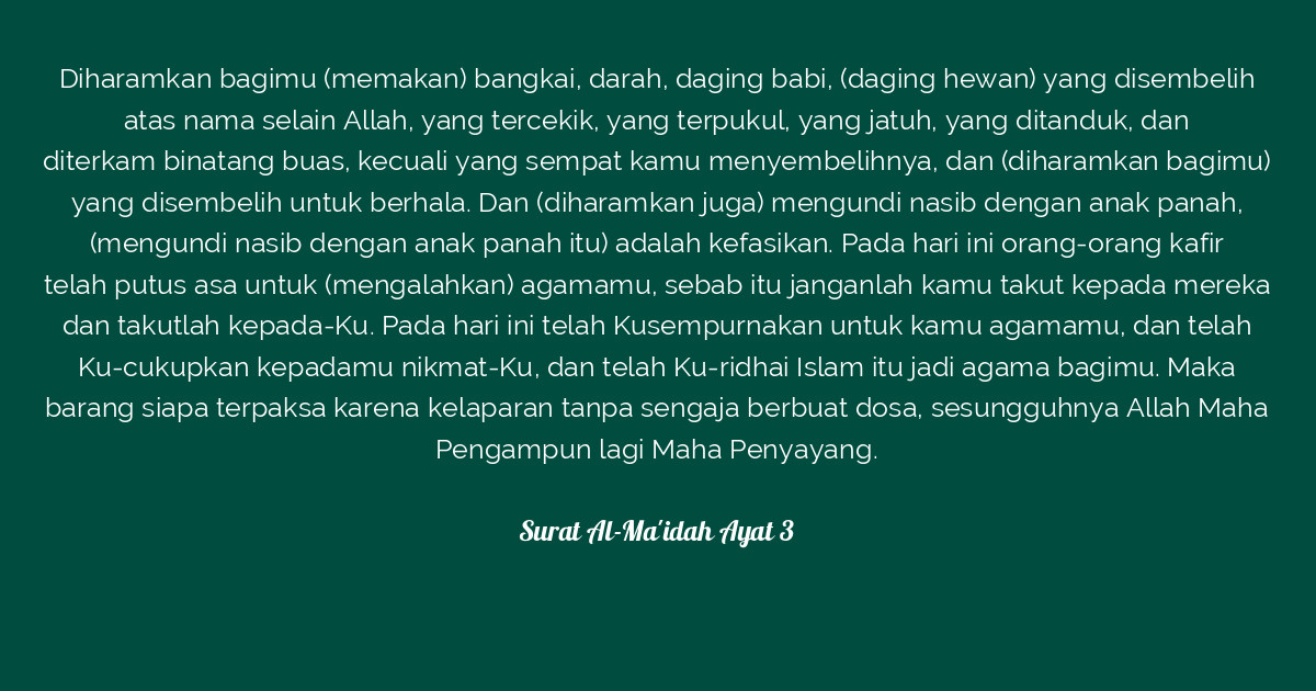 Detail Surat Al Maidah Ayat Ke 3 Nomer 33