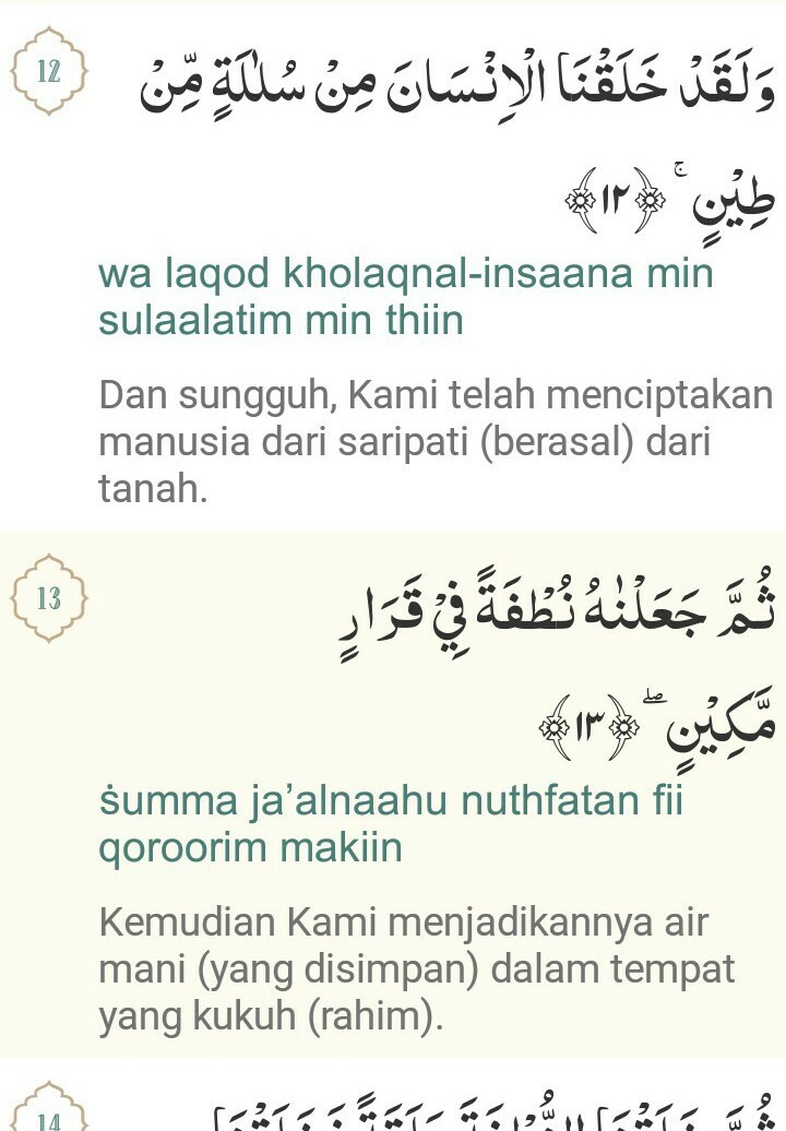 Detail Surat Al Mu Minun Ayat 12 14 Nomer 4