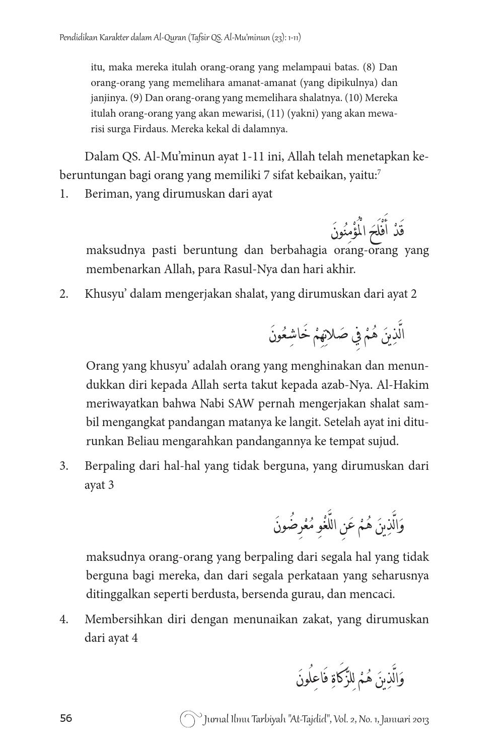 Detail Surat Al Mu Minun Ayat 13 Nomer 46
