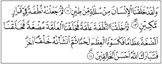 Surat Al Mukminun 12 14 - KibrisPDR