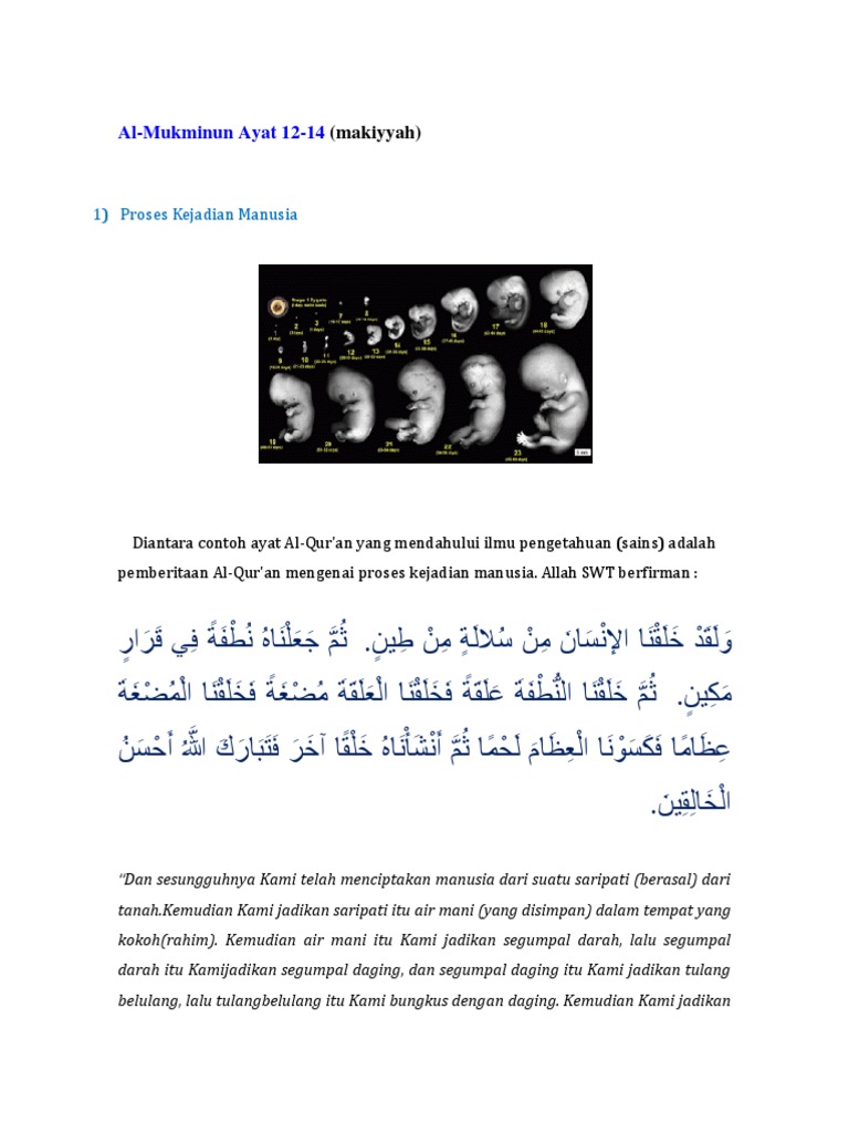 Detail Surat Al Mukminun 12 14 Nomer 24