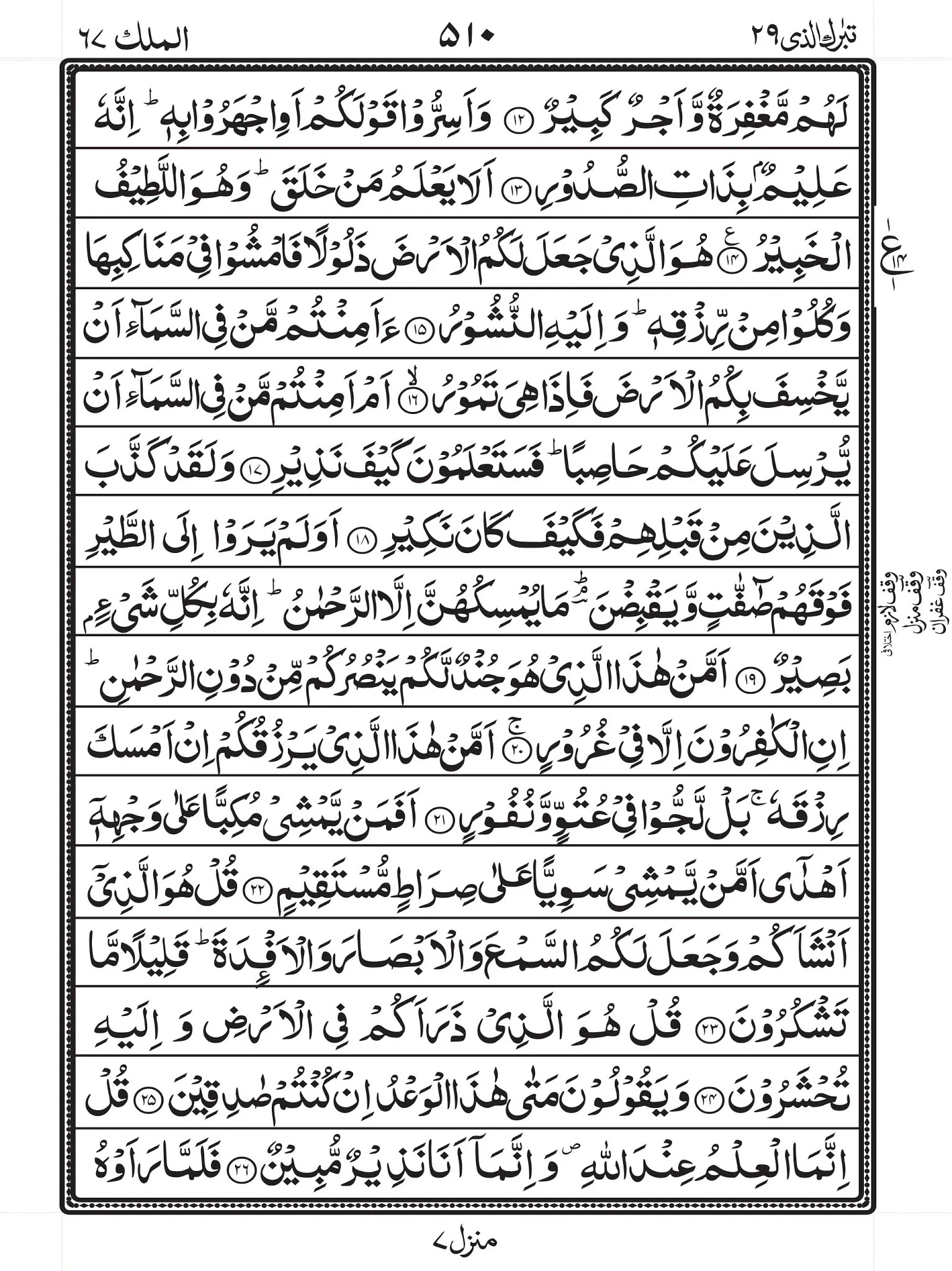 Detail Surat Al Mulk Arabic Nomer 3