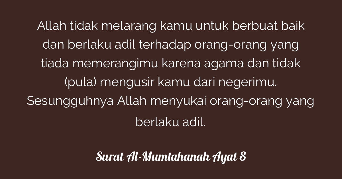 Detail Surat Al Mumtahanah Ayat 8 Nomer 32