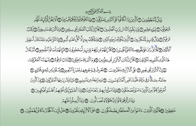 Detail Surat Al Muthaffifin Ayat 83 Nomer 13
