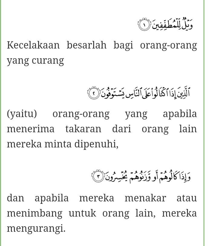 Detail Surat Al Muthaffifin Lengkap Nomer 20