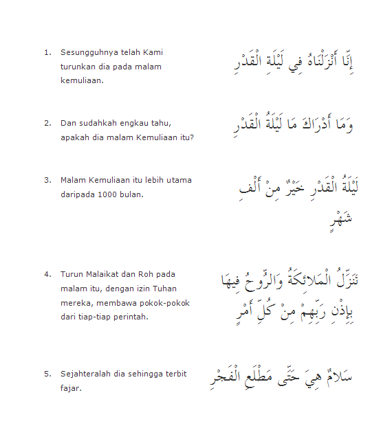 Detail Surat Al Qadr Dan Terjemahannya Nomer 35