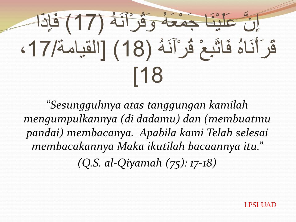 Detail Surat Al Qiyamah Ayat 17 18 Nomer 16