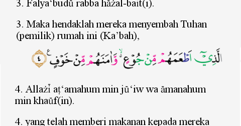 Detail Surat Al Quraisy Ayat 4 Nomer 42