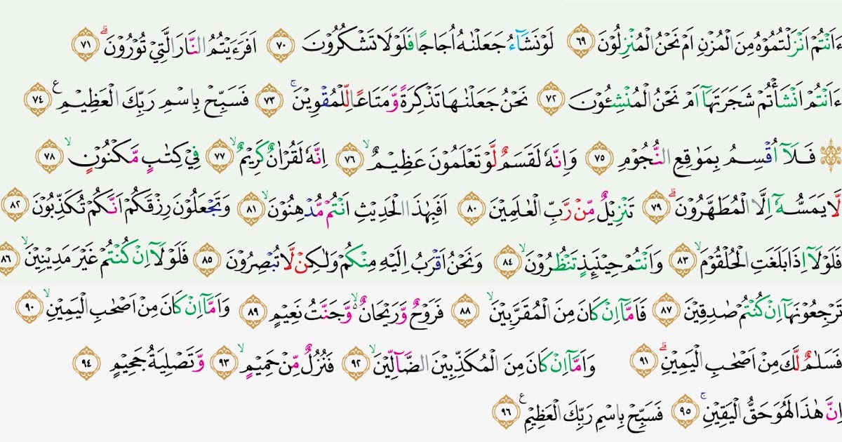 Detail Surat Al Waqiah 1 96 Nomer 28