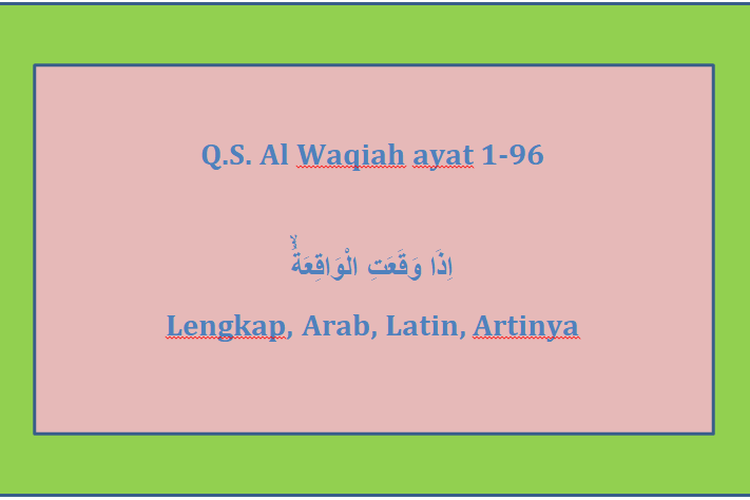 Detail Surat Al Waqiah Dan Latinnya Nomer 18