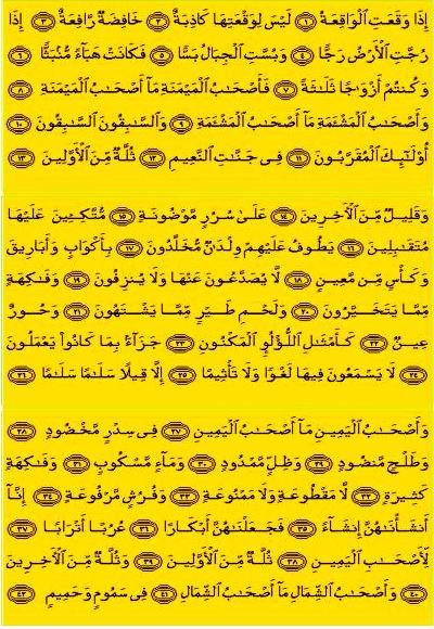 Detail Surat Al Waqiah Latin Arab Nomer 18