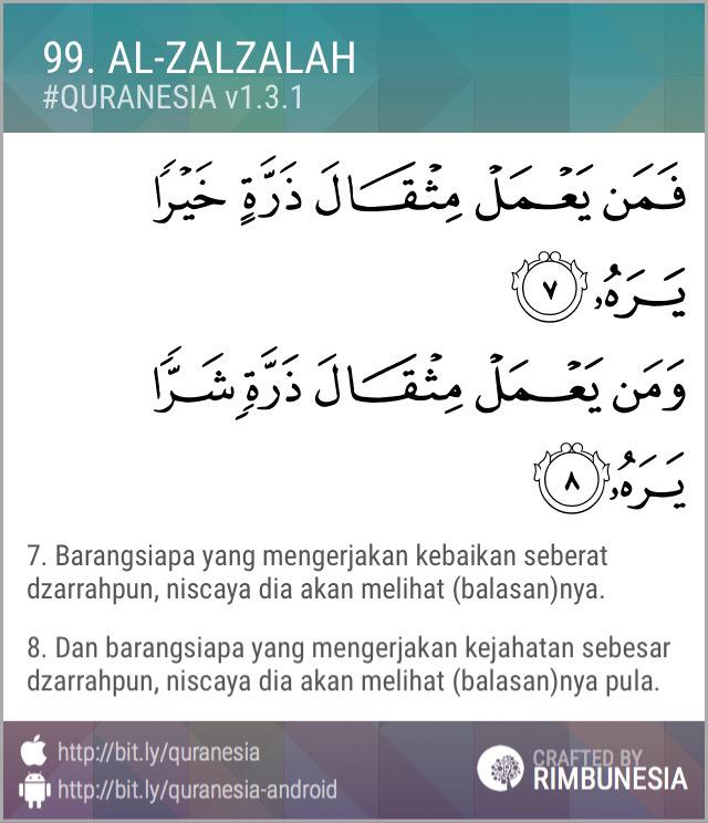 Detail Surat Al Zalzalah Ayat 1 8 Nomer 9