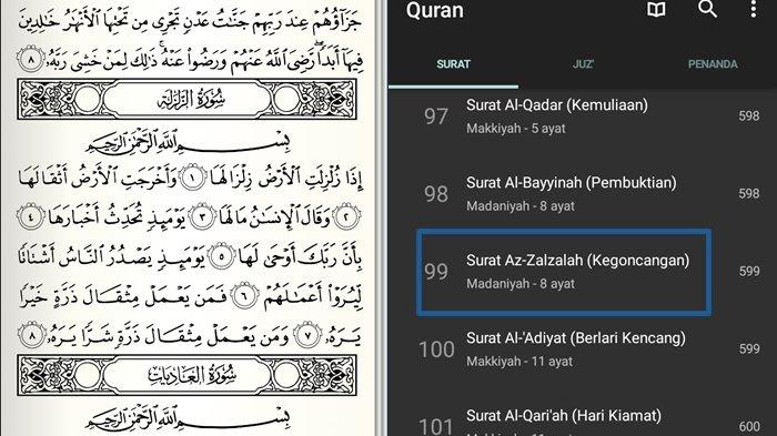 Detail Surat Al Zalzalah Ayat 1 8 Latin Nomer 9