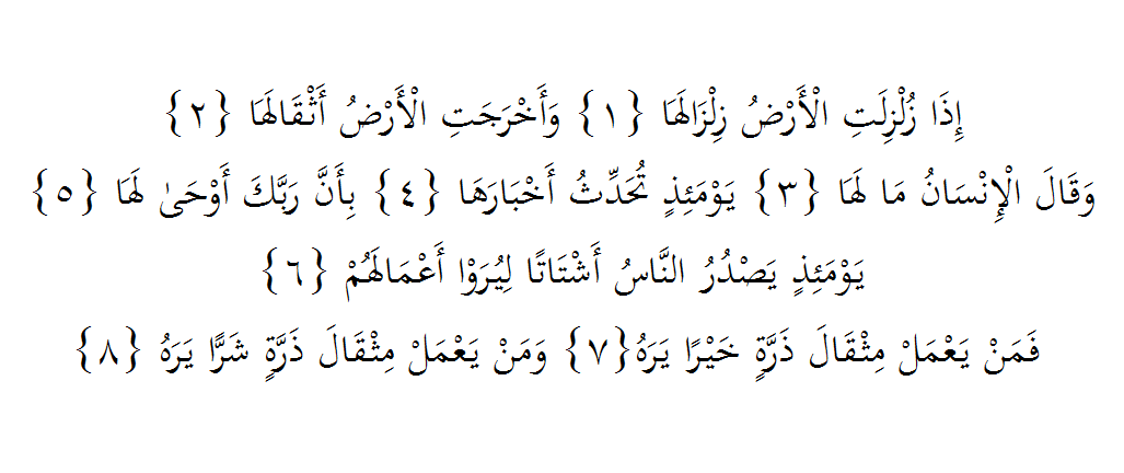 Detail Surat Al Zalzalah Ayat 3 Nomer 25