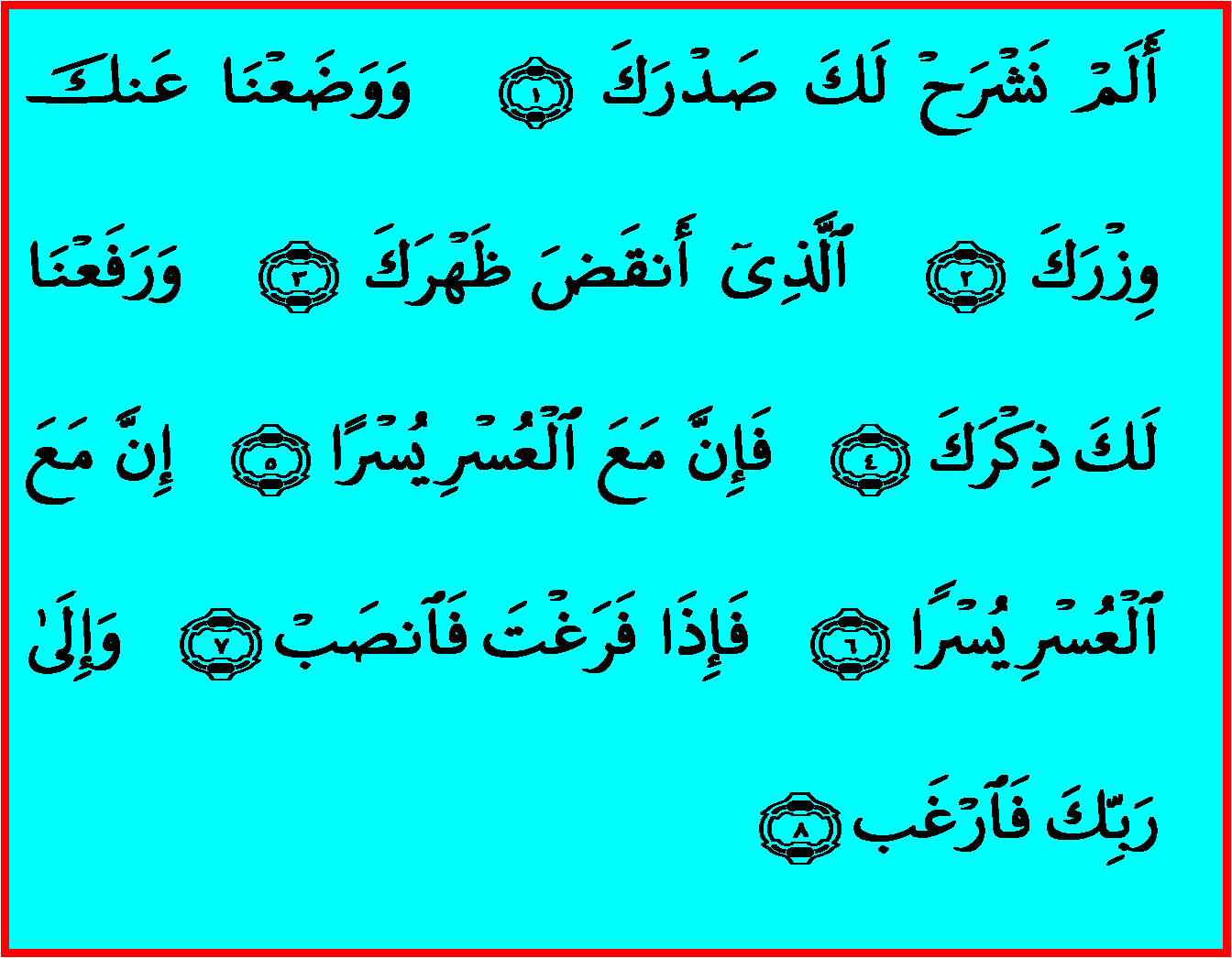 Detail Surat Alam Nasroh Latin Nomer 5