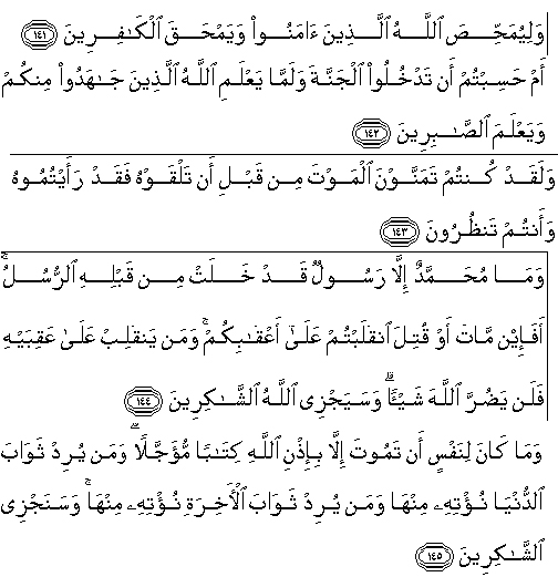 Detail Surat Ali Imran Ayat 144 Nomer 8