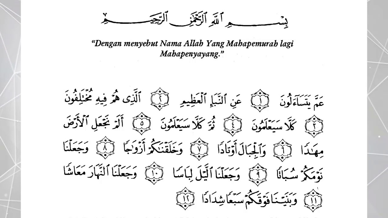 Detail Surat An Naba 1 15 Nomer 3