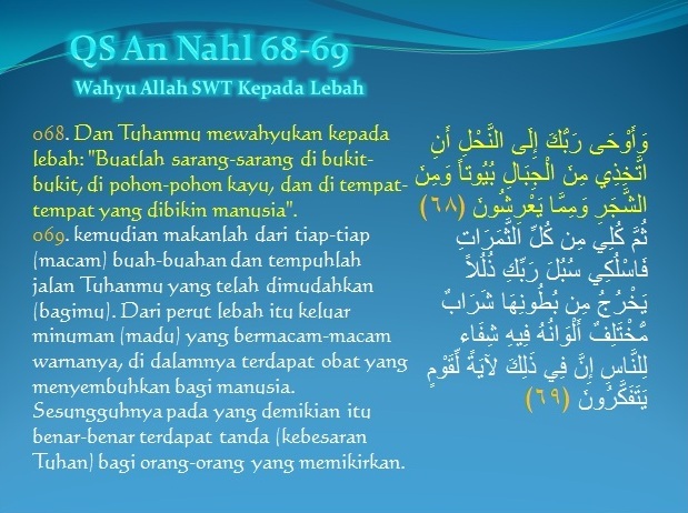 Detail Surat An Nahl Ayat 68 69 Nomer 22