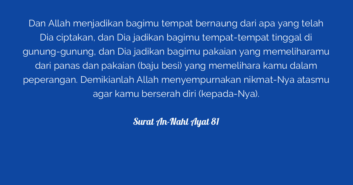 Detail Surat An Nahl Ayat 81 Nomer 43