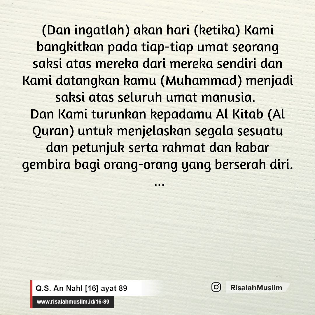 Detail Surat An Nahl Ayat 89 Nomer 7