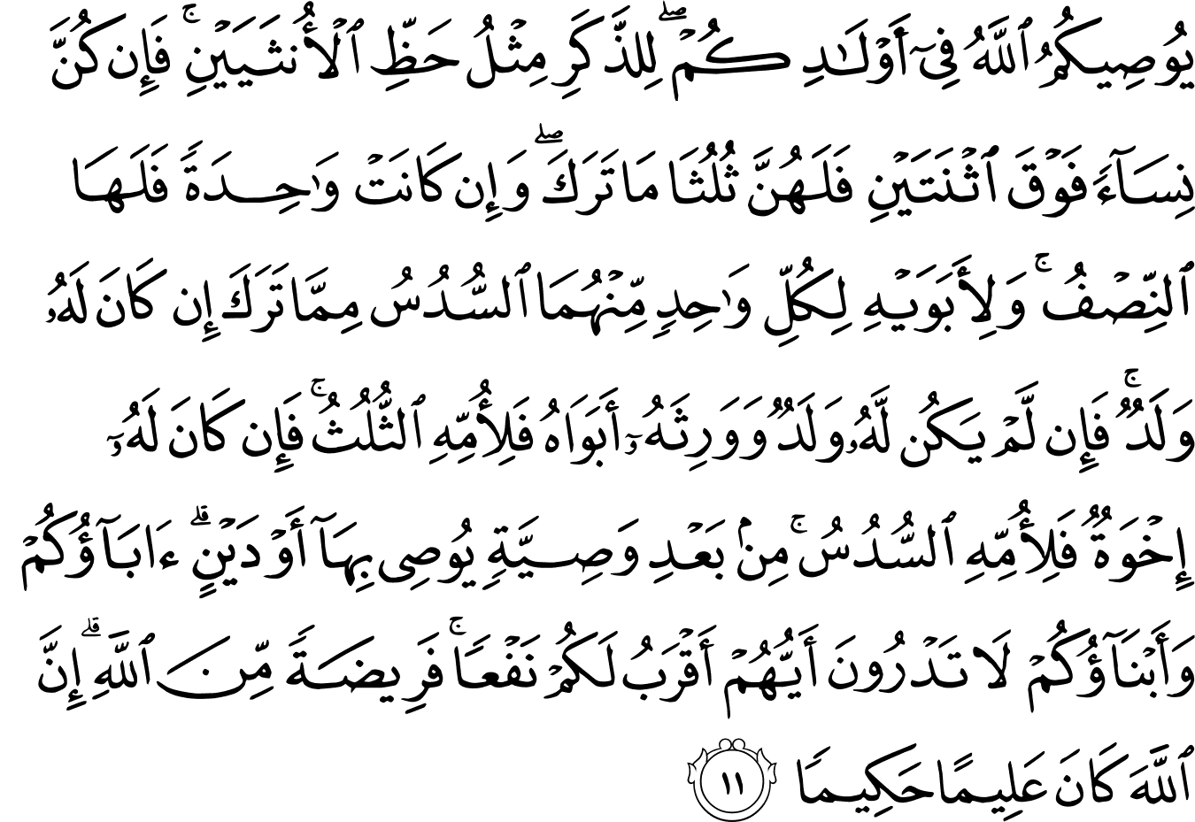 Surat An Nisa Ayat 11 - KibrisPDR