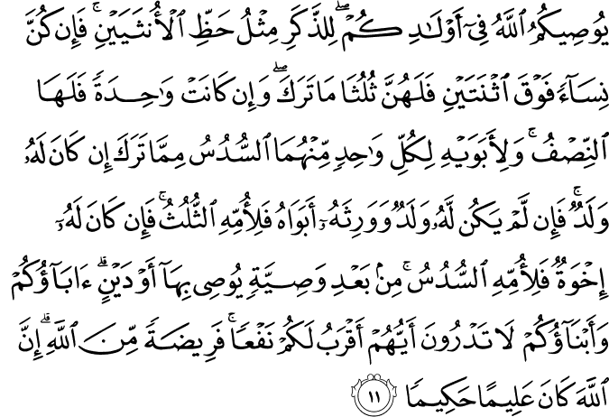 Surat An Nisa Ayat 11 12 - KibrisPDR