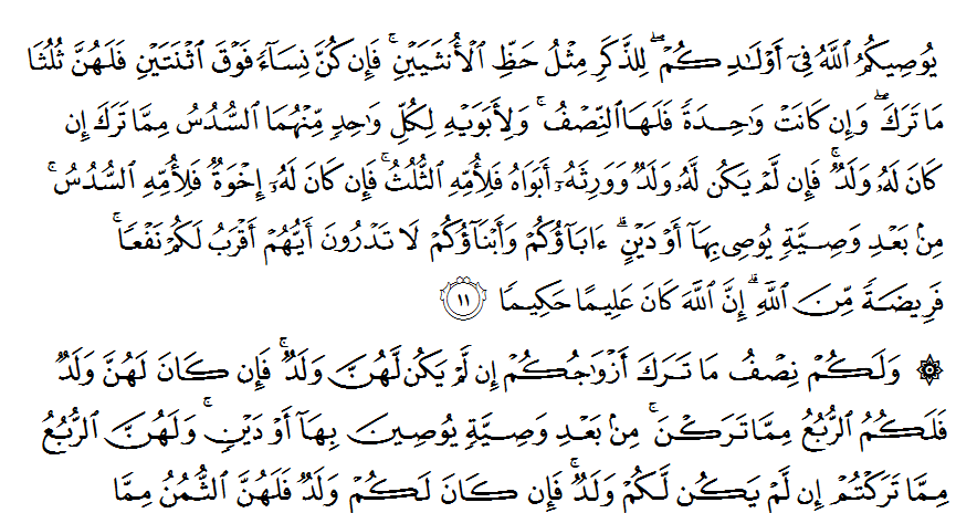 Detail Surat An Nisa Ayat 11 Nomer 24