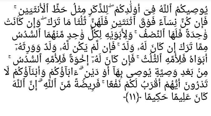 Detail Surat An Nisa Ayat 11 Nomer 31