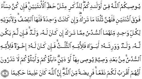 Detail Surat An Nisa Ayat 11 Nomer 7