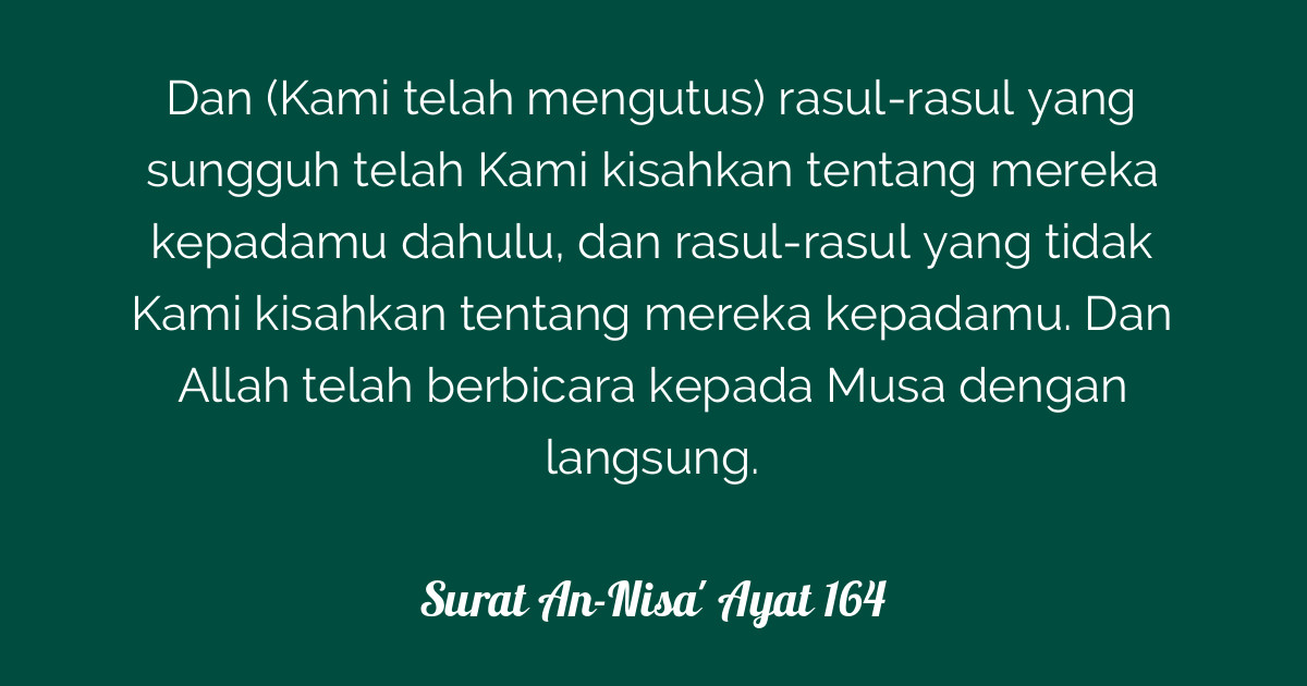 Detail Surat An Nisa Ayat 164 Nomer 34