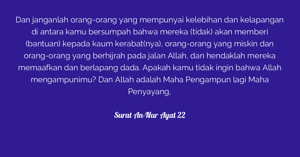 Detail Surat An Nur Ayat 22 Nomer 11