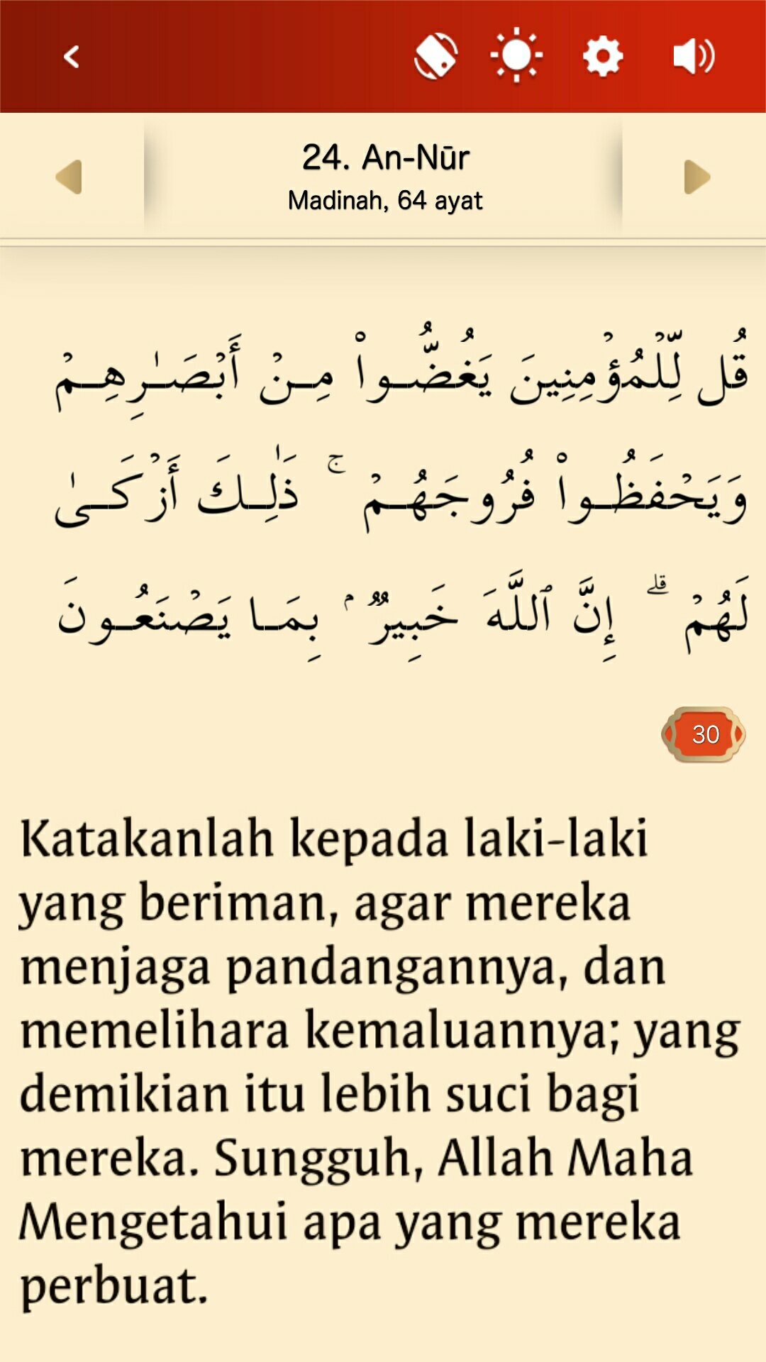 Detail Surat An Nur Ayat 31 Nomer 46