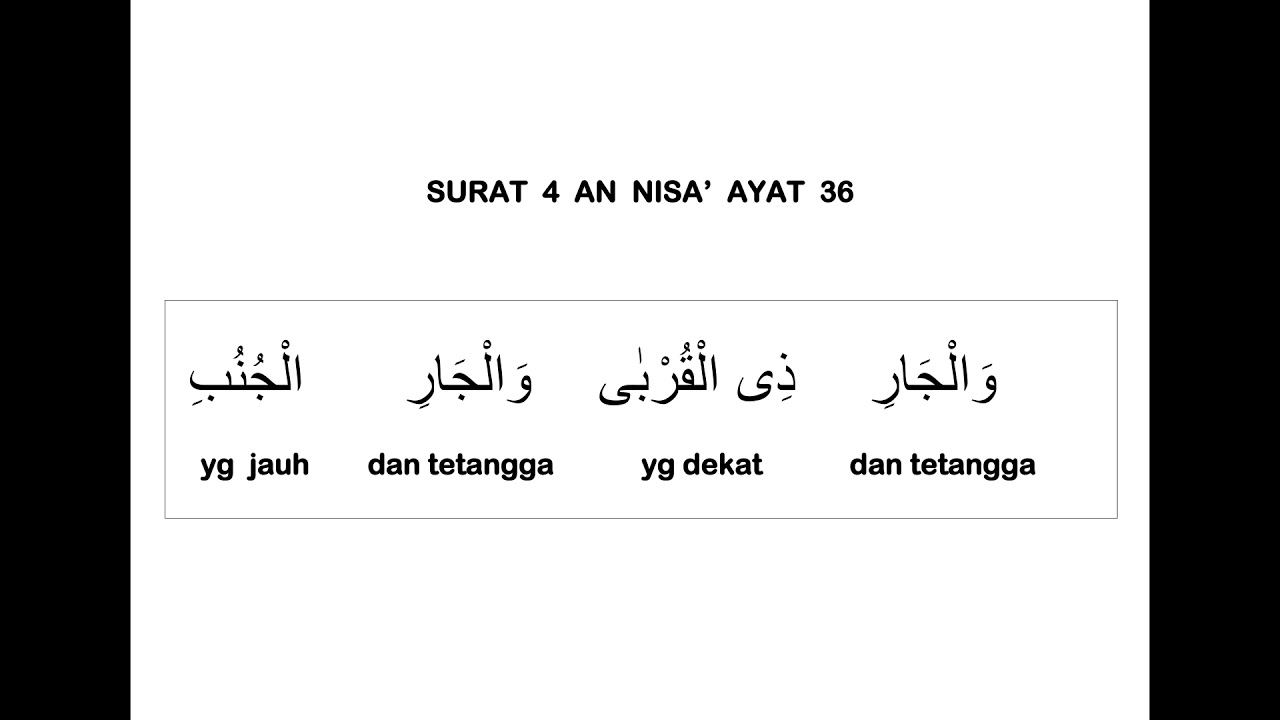 Detail Surat Annisa Ayat 36 Nomer 17