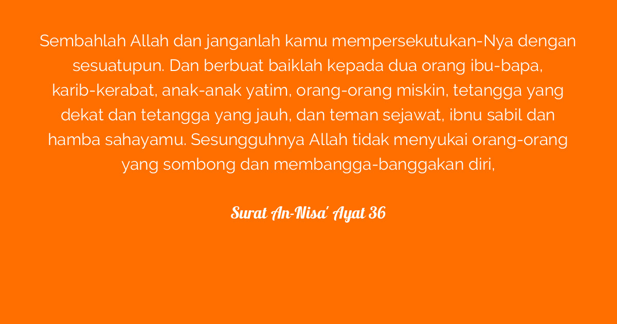 Detail Surat Annisa Ayat 36 Nomer 19