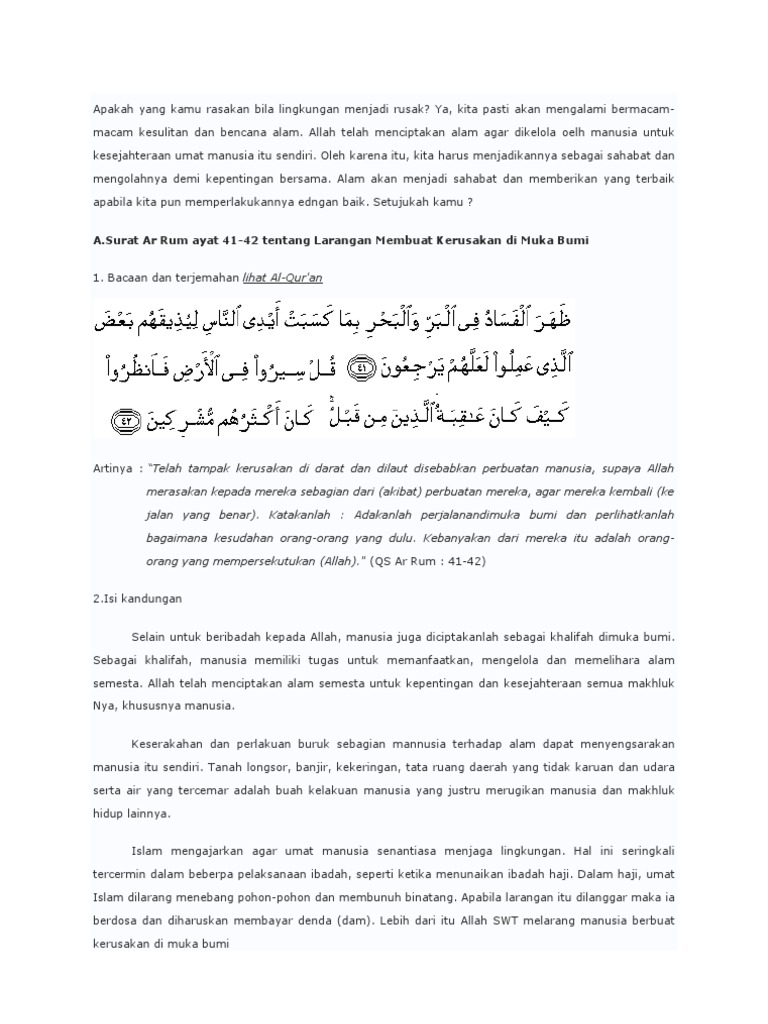 Detail Surat Ar Rum Ayat 41 42 Nomer 11