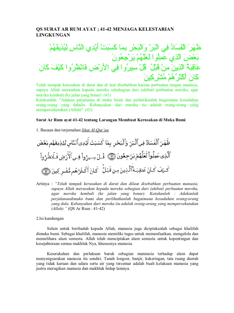 Detail Surat Ar Rum Ayat 41 42 Nomer 16