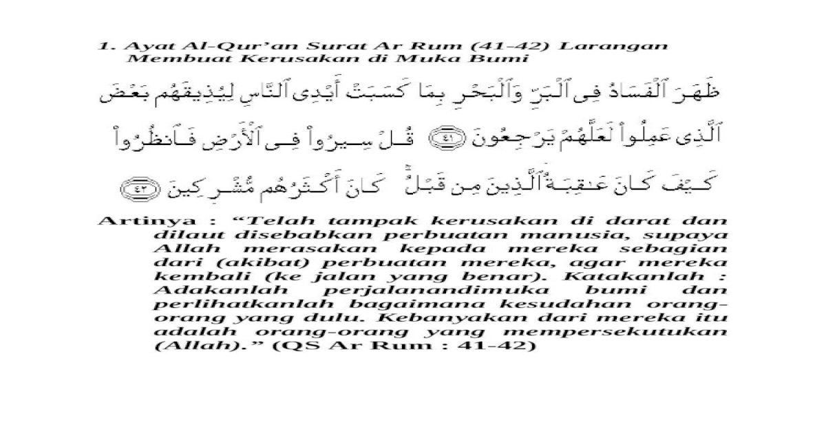 Detail Surat Ar Rum Ayat 41 42 Nomer 18