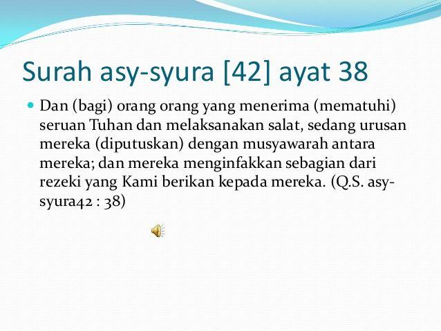 Detail Surat Asyura Ayat 38 Nomer 10