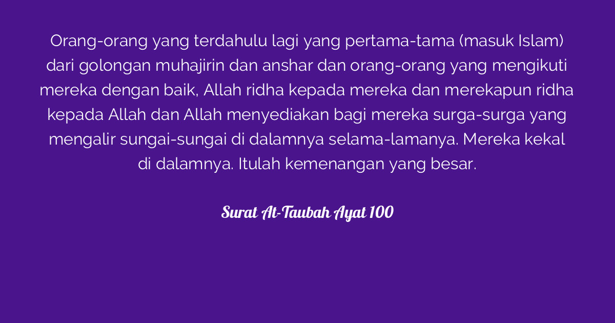 Detail Surat At Taubah Ayat 100 Nomer 29