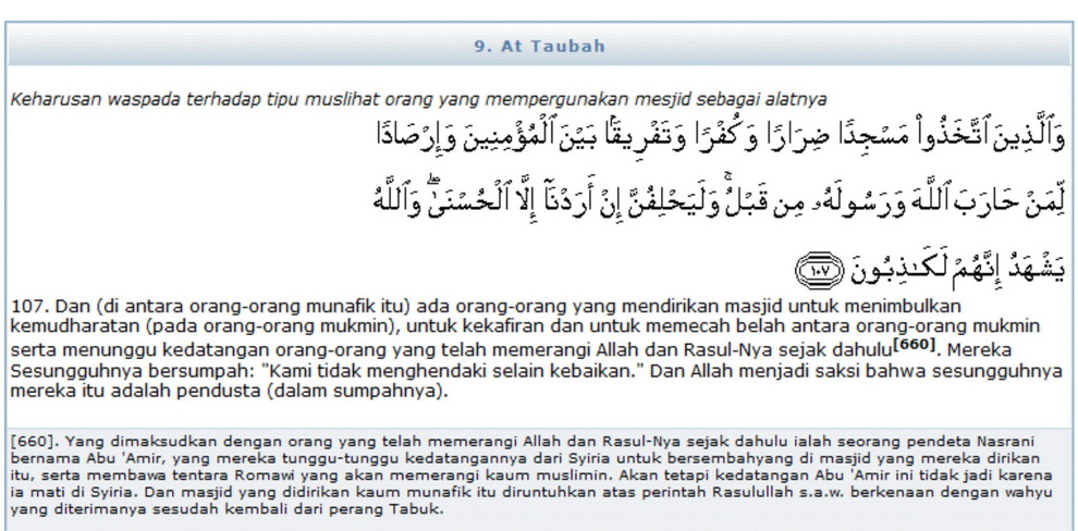 Detail Surat At Taubah Ayat 107 Nomer 8