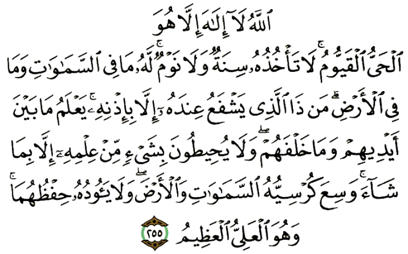 Detail Surat Ayat Kursi Nomer 20