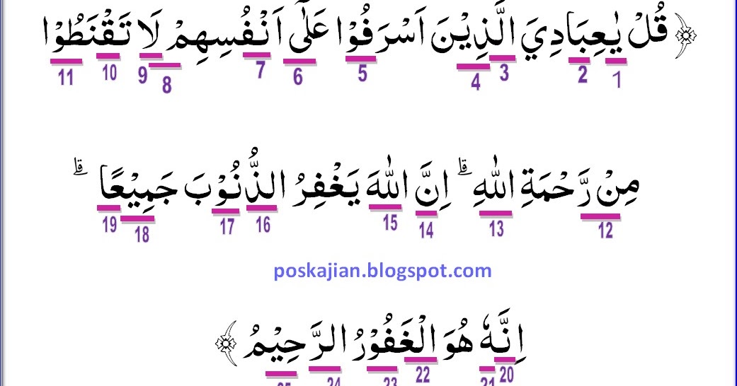 Detail Surat Az Zumar 53 Nomer 18